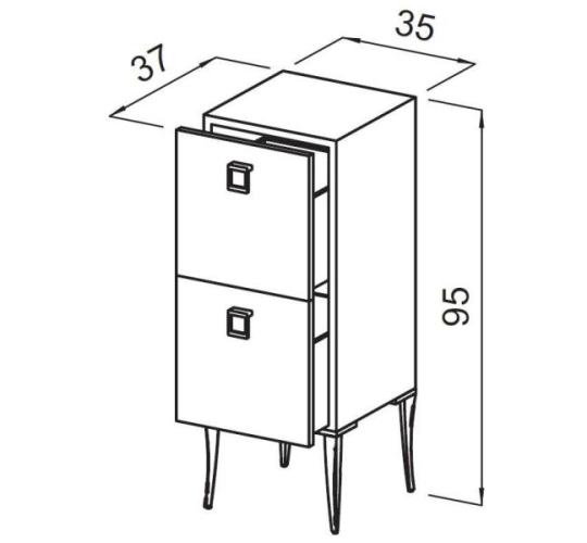 Тумба парикмахерская "CABINET SHOP GG80"